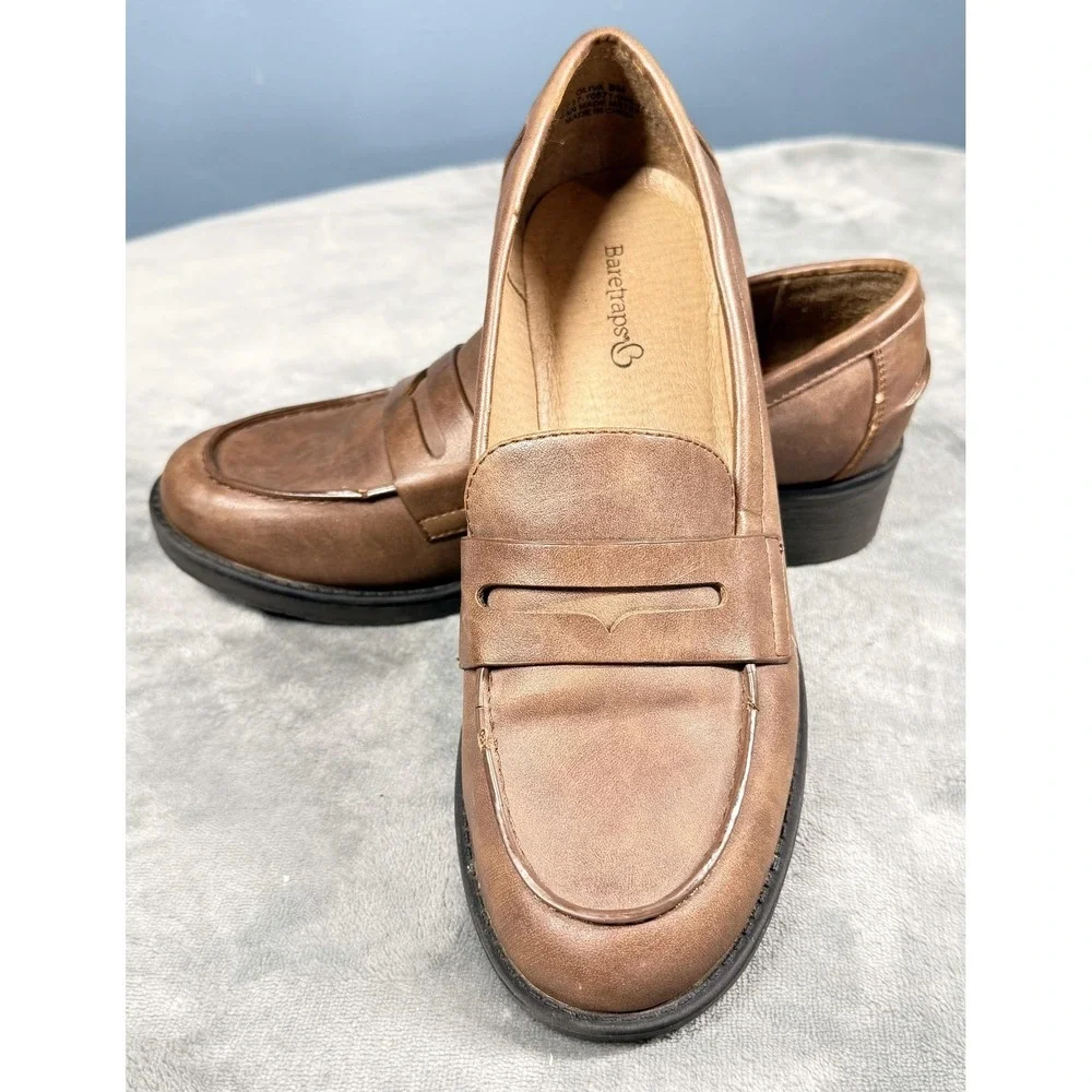 Baretraps Shoes Womens Size‎ 8 Brown Oliva Loafer Slip On Comfort Workwear
